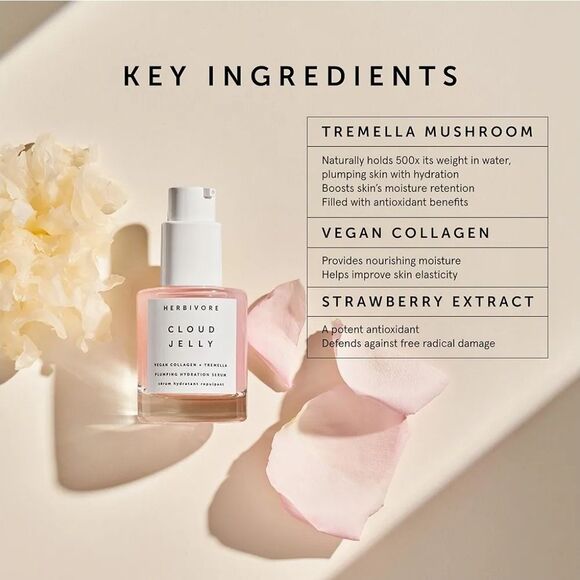 Herbivore Cloud Jelly Plumping Hydration Face Serum Vegan Collagen 30ml/1 oz - Picture 3 of 5